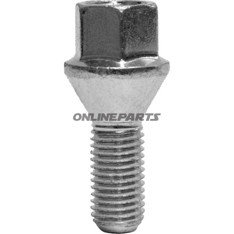 Wheel Nut M14x1.5X25 Ke 17Silver Pkg 10 Pcs