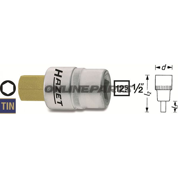 Innensechskant-Stecknuss 1/2 Zoll 14 Mmlength 60Mm