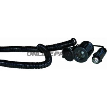 4.5M 12V Extension Leadcoiled Lead, Cigarette Lighter Plug & Socket