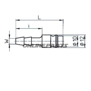 Stecknippel Steel Lw 9Mm