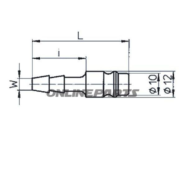 Stecknippel Steel Lw 9Mm