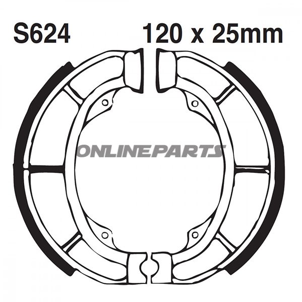Brake Shoes Grooved Inc Springs Ebcgerillt