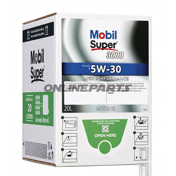 Engine Oil 5W30 Sup 20L Mobincl Drain Tap Bag In Box