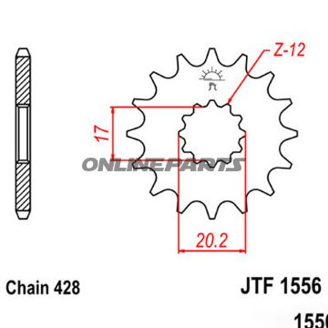 Ritzel 13Z Teilung 428 feinverzahnt Innendurchmesser 17/20.2