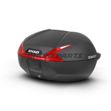 Topcase sort 47L Shad SH47 med monteringsplade
