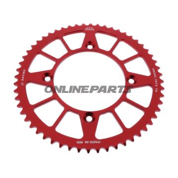 Aluminium Tandhjul 56Z tænder 420 rød JT indre diameter 110 hulcirkkel 130