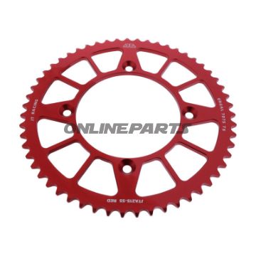 Aluminium Tandhjul 55Z tænder 420 rød JT indvendig diameter 110 hulcirkkel 130