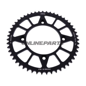 Alu-Kettenrad 51Z Teilung 428 schwarz JT Innendurchmesser 100 Lochkreis 120