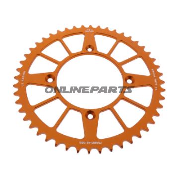 Aluminium Tandhjul 48Z tænder 520 orange JT indre diameter 110 hul cirkel 135