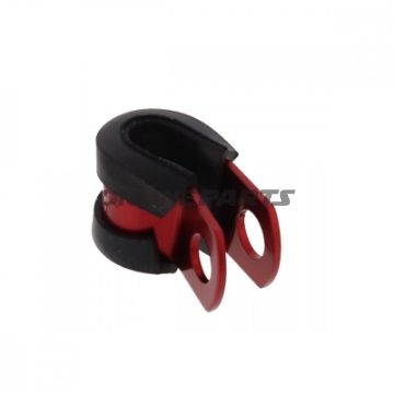 Bremseledningsholder JMP Bolt 6 mm aluminium rød