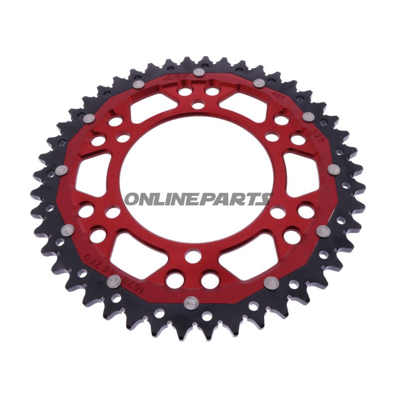 Kettenrad Dual 46Z Teilung 525 rot ZF Innendurchmesser 110 Lochkreis 130