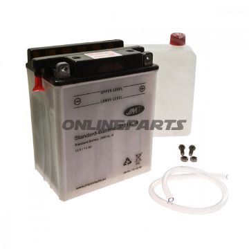 Motorcykelbatteri Yb14l-A Jmt inklusive syrepakke