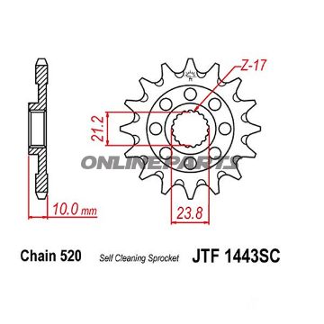 Racing Fortandhjul 13Z dele 520 fint tandet indre diameter 21.2/23.8