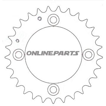 Bag tandhjul 29 Tooth Pitch 520Inner Diameter 090 Bolt Spacing 110