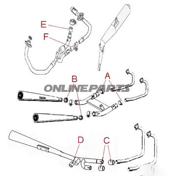 Udstødningsforbindelsespakning Original reservedel 42,5X48,5X25MM til Suzuki VS 1400 GLP