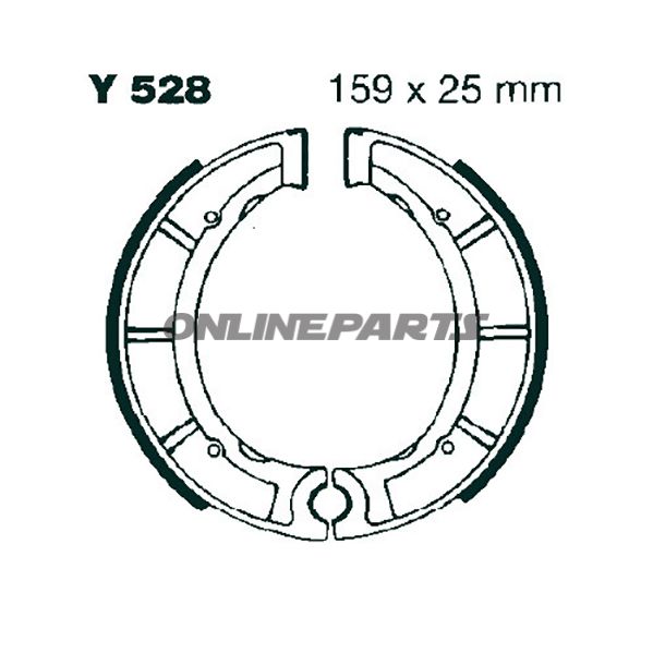 Brake Shoes Grooved Inc Springs Ebcaltn 7321284 til Yamaha XT 500