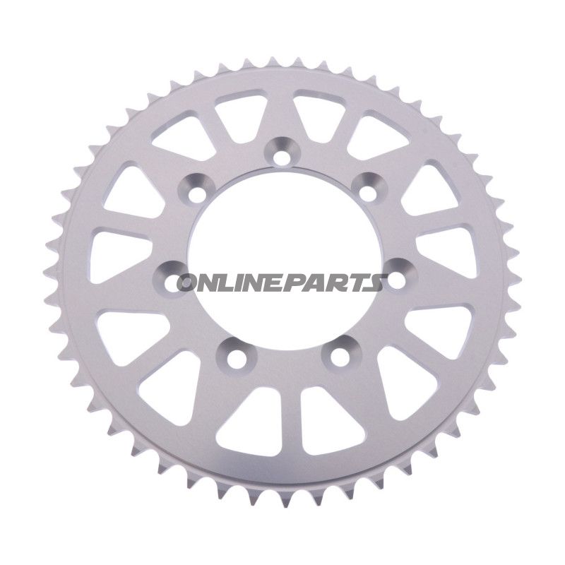 BAGESTE TANDHJUL ALUMINIUM 51 TAND PITCH 428 SØLV ESJOT INDVENDIG DIAMETER 085 BOLTAFSTAND 100