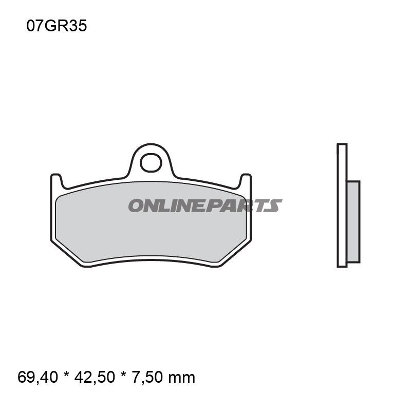 Bremseklods sintret bag SP Brembo Alternativ: 7324106