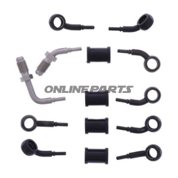 Bremsslange Stålflex Kit Tilslutning sort 5-delt