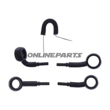 Bremsslange Stålflex Kit Tilslutning sort 2-delt