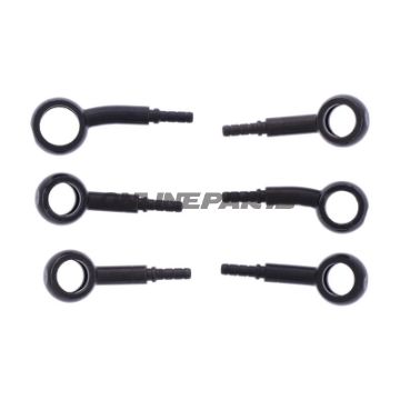 Bremsslange Stålflex Kit Tilslutning sort 3-delt