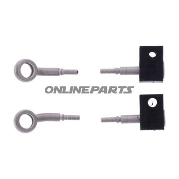 FLETTET STÅL BREMSESLANGE KIT FITTINGS SØLV 2 STK