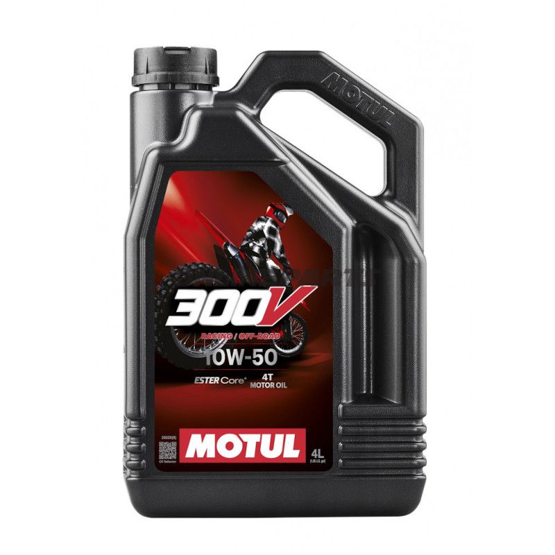 MOTOROLIE 10W50 4-TAKTS 4L MOTUL SYNTETISK 300V FL ÅBEN VEJ