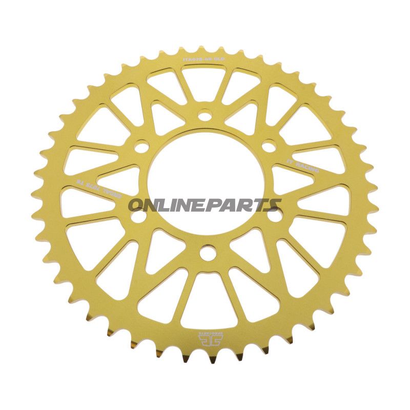 BAGESTE TANDHJUL ALUMINIUM 46 TANDHØJDE 520 GULD JT INDVENDIG DIAMETER 080 BOLTAFSTAND 104