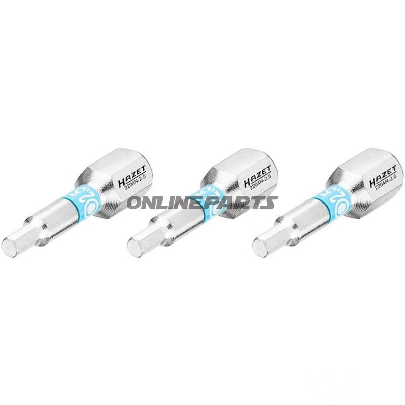 BIT INDEN 2,5 1/4Z 3 STK 25 mm 1/4Z=6,3 mm