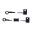 FLETTET STÅL BREMSESLANGE KIT FITTINGS SORT 2 DELE