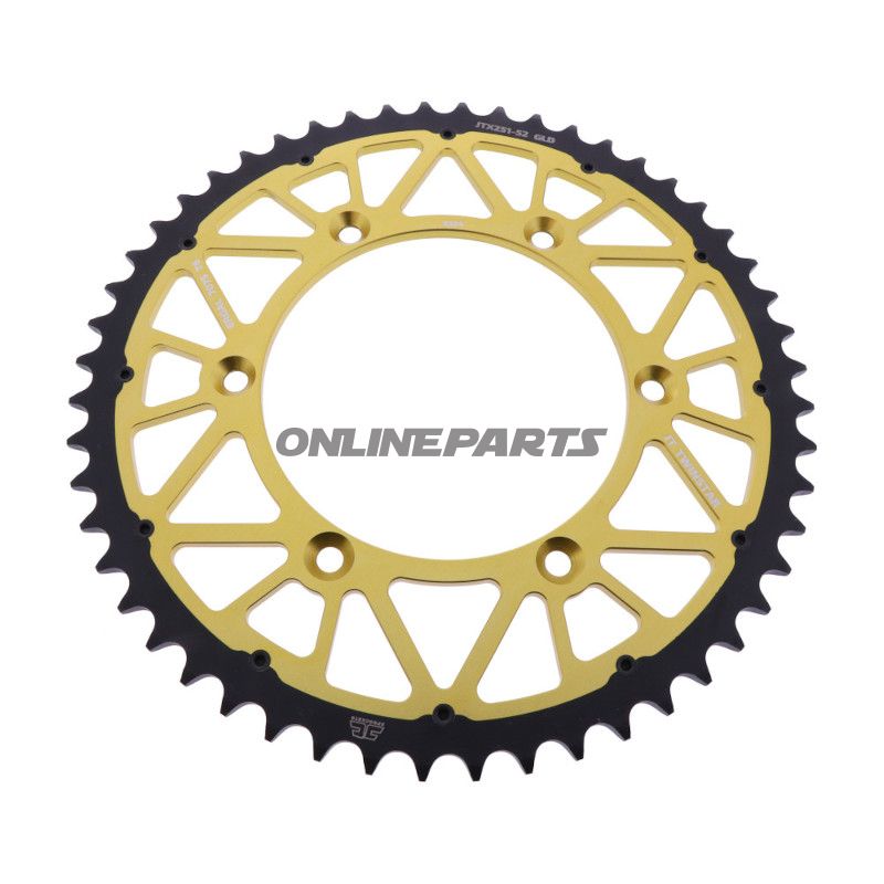 Tandhjul Twinstar 52T pitch 520 guld JT indvendig diameter 130 bolt cirkel 150