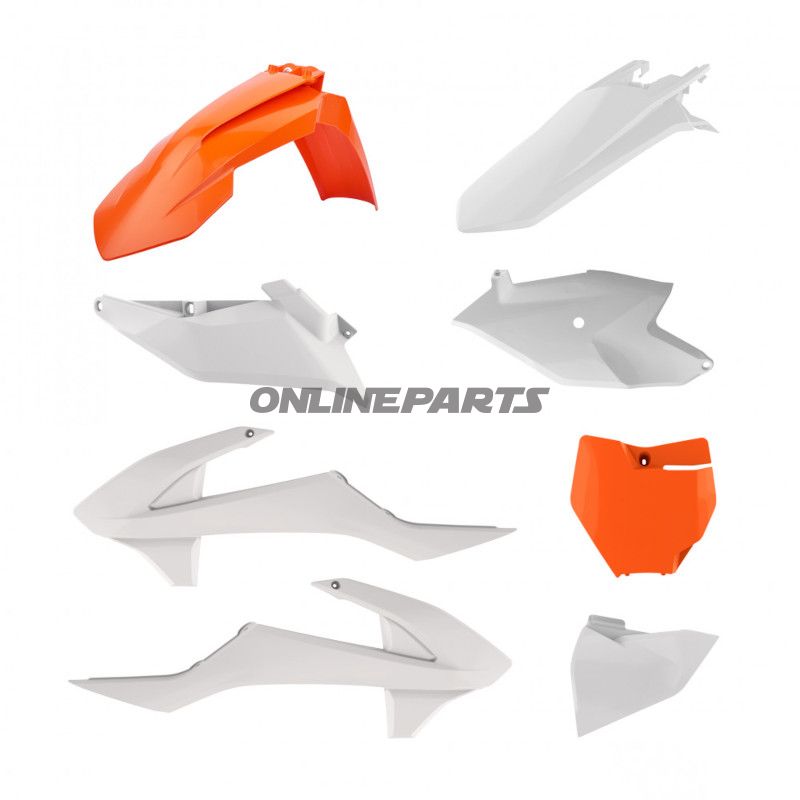 Komplet sæt orange/hvid
