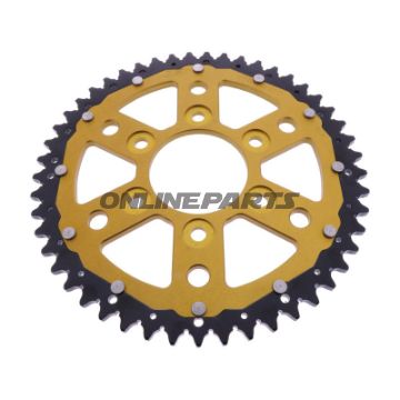 BAGHJUL DOBBELT 49 TANDHØJDE 525 GULD ZF INDVENDIG DIAMETER 073 BOLTAFSTAND 103