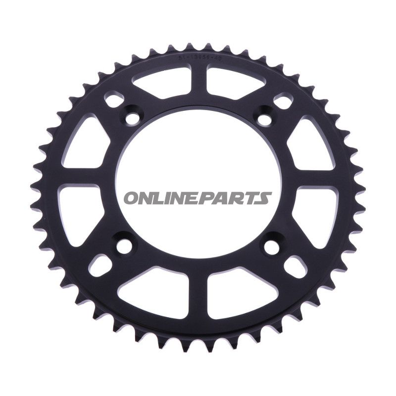 BAGESTE TANDHJUL ALUMINIUM 48 TANDDELING 420 SORT ESJOT INDVENDIG DIAMETER 098 BOLTAFSTAND 118