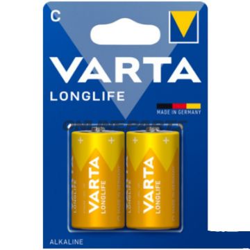BATTERI C STØRRELSE VARTA TWIN BLISTERPAKKE LONGLIFE POWER LR14