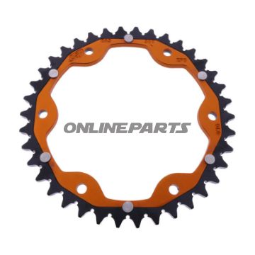 Tandhjul Dual 38T Pitch 525 orange ZF Indvendig diameter 153 Bolt cirkel 155