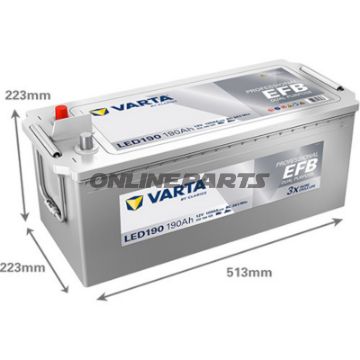 Starter- og forsyningsbatteri 12V190AH EFB ID Professionel dobbeltfunktion