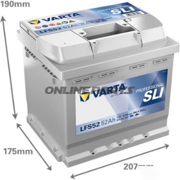 STRT 12V 52AH SLI ID PROFESSIONELT BATTERI