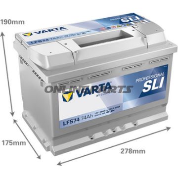 STRT 12V 74AH SLI ID PROFESSIONELT BATTERI