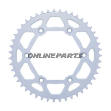BAGHJUL ALUMINIUM 47 TANDS STIGNING 520 SØLV ESJOT INDRE DIAMETER 126 BOLTAFSTAND 150