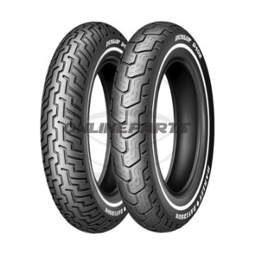 Dæk Dunlop D402 H/D 130/90 B16 72H TL med hvid dækside