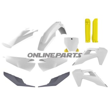Hvidt/gråt/gult plastikkit Polisport 716.40.86