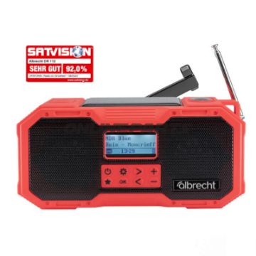 Radio Albrecht DR 112 DAB+ med batteri, håndsving og solcelle